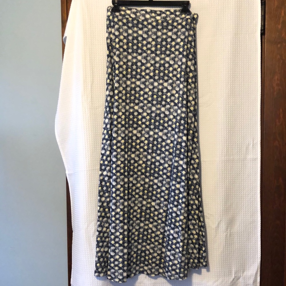 Navy Maxi Skirt Floral Print